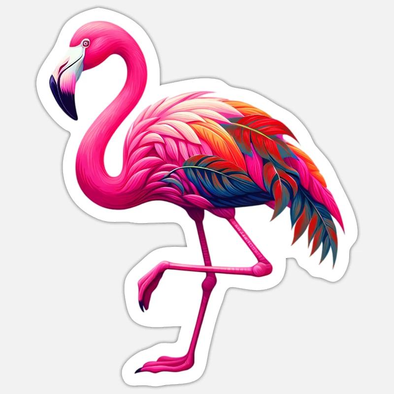 Flamingo - Sticker size S (10 x 10 cm) - white matte