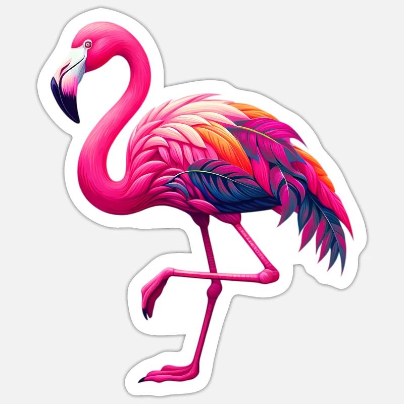Flamingo - Sticker size S (10 x 10 cm) - white matte