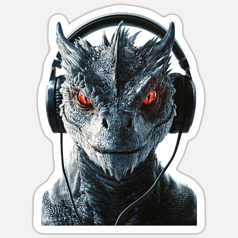 Drachen - Sticker Größe S (10 x 10 cm) - Mattweiß