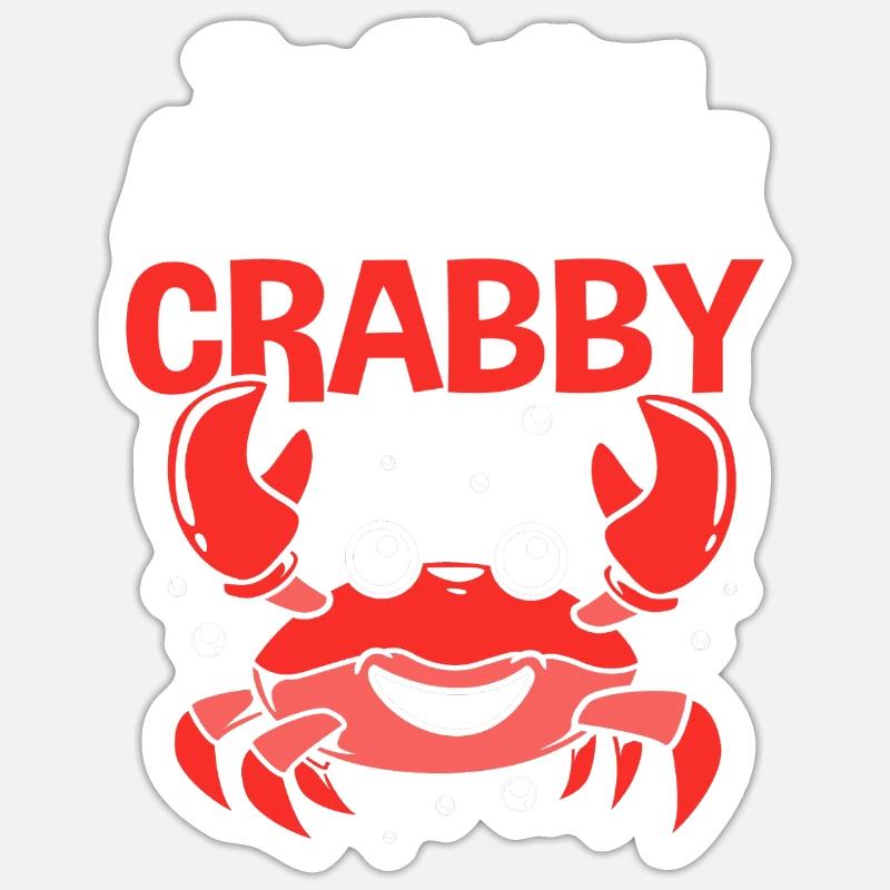 Krabbe - Sticker Größe S (10 x 10 cm) - Mattweiß