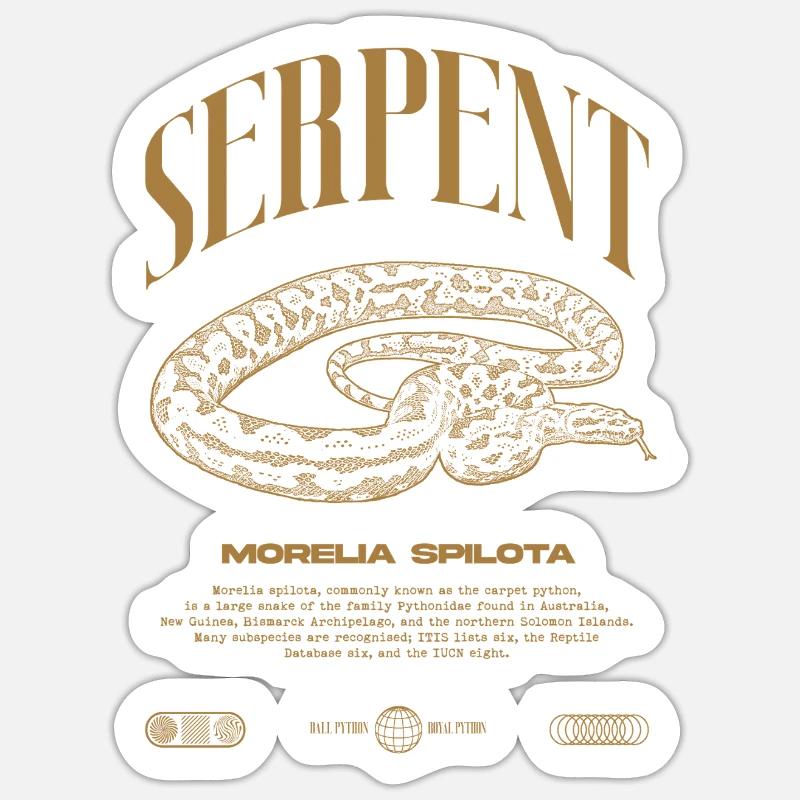 Carpet Python Modern Reptile Keeper Streetwear Sticker size S (10 x 10 cm)
