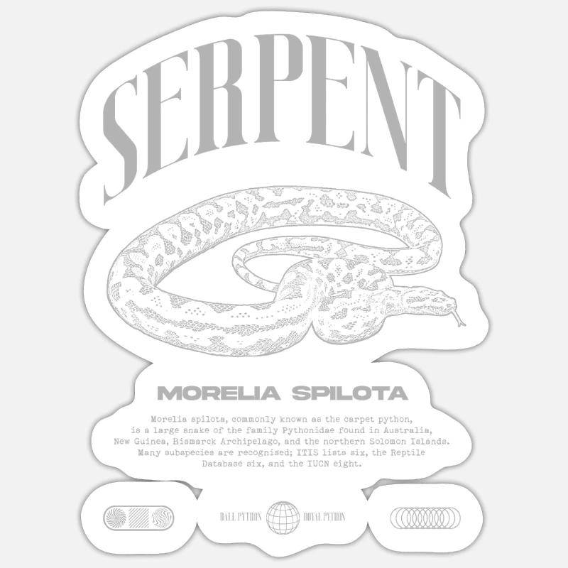 Carpet Python Modern Reptile Keeper Streetwear Sticker size S (10 x 10 cm)