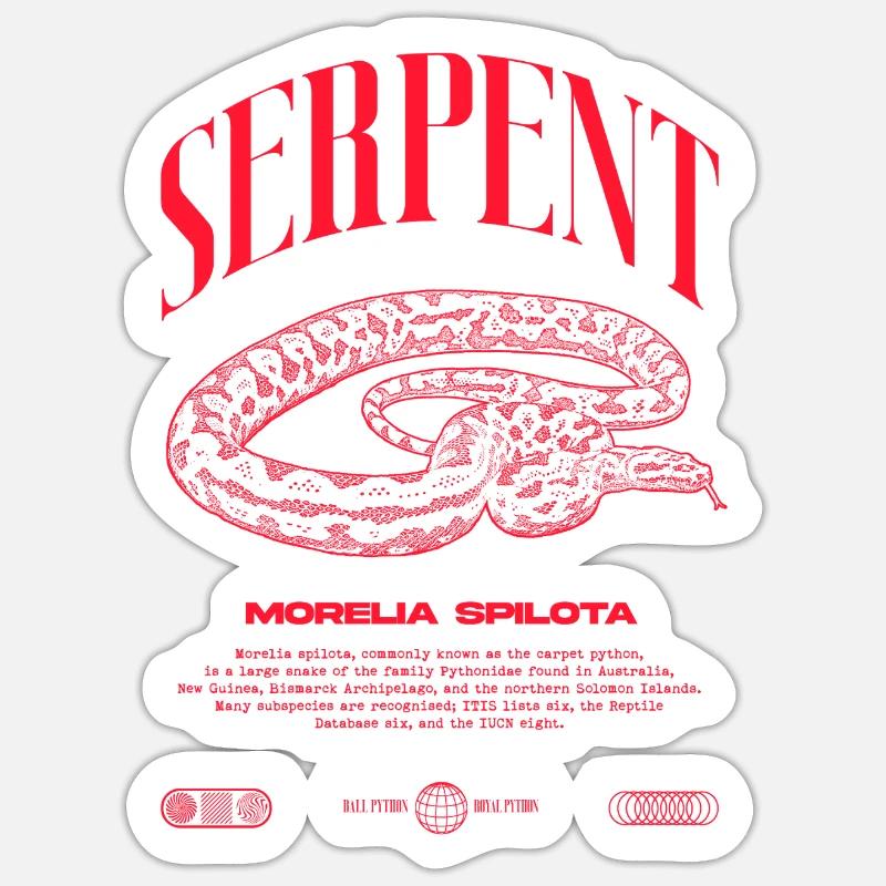Carpet Python Modern Reptile Keeper Streetwear Sticker size S (10 x 10 cm)