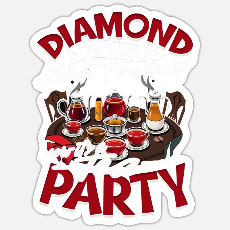 Freundin Teeparty Ehefrau Valentinstag Sticker Größe S (10 x 10 cm)