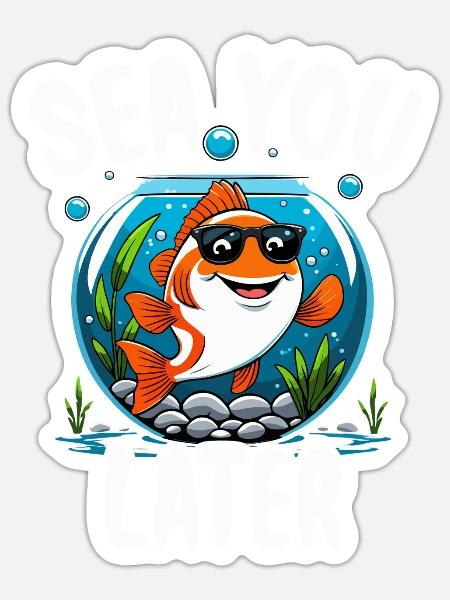 Aquarium Aquaristik - Sticker Größe S (10 x 10 cm) - Mattweiß