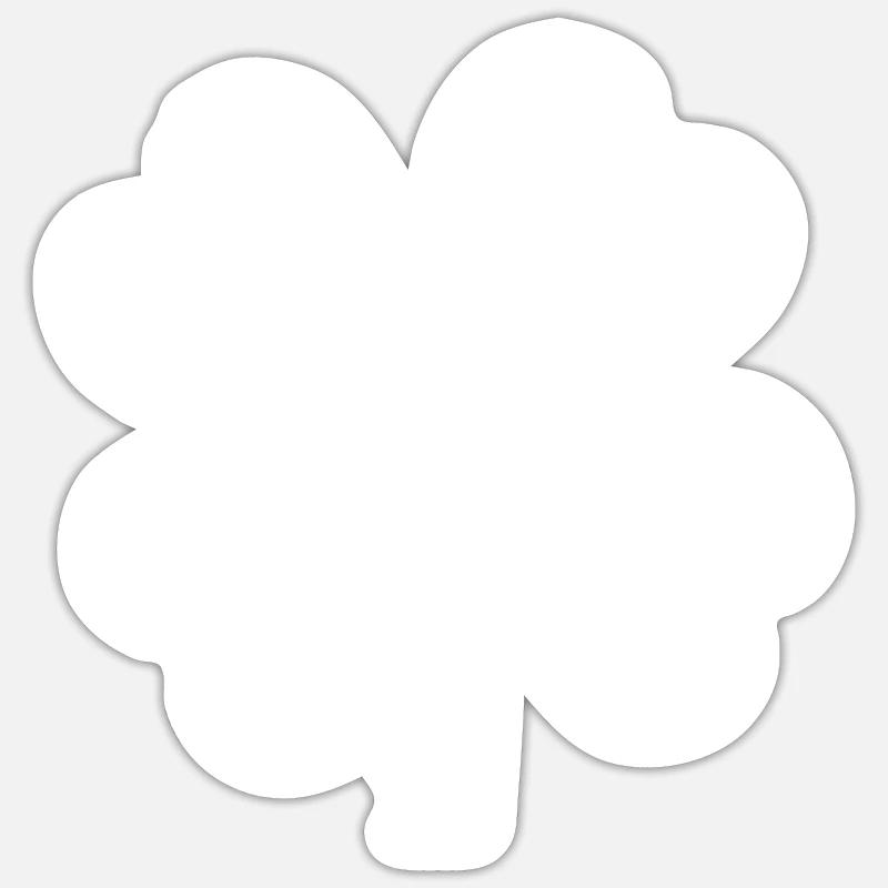 Trèfle - Saint-Patrick - Irlande - Sticker taille S (10 x 10 cm) - blanc mat