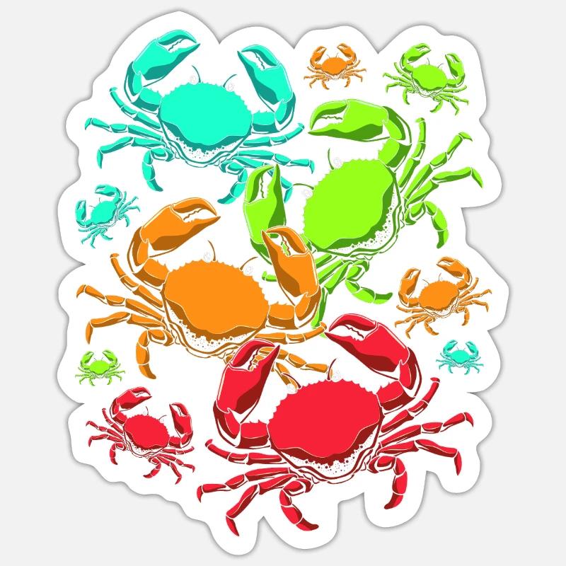 Crabe - Sticker taille S (10 x 10 cm) - blanc mat
