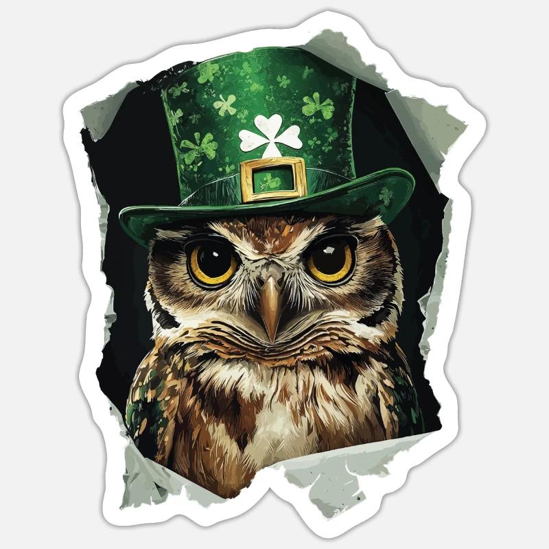 St. Patrick Eule Sticker Größe S (10 x 10 cm)