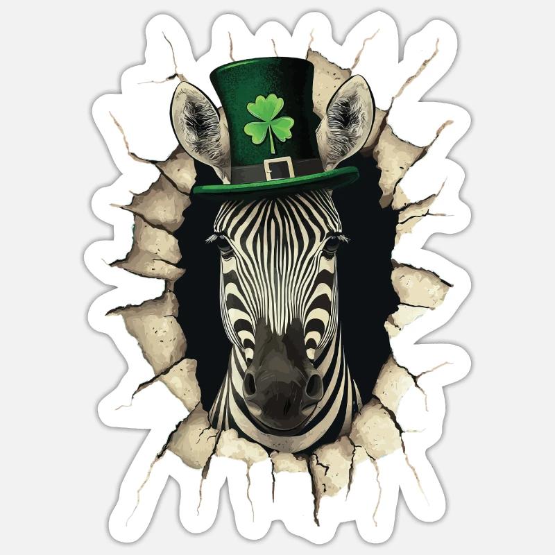 St. Patrick Zebra Sticker Größe S (10 x 10 cm)