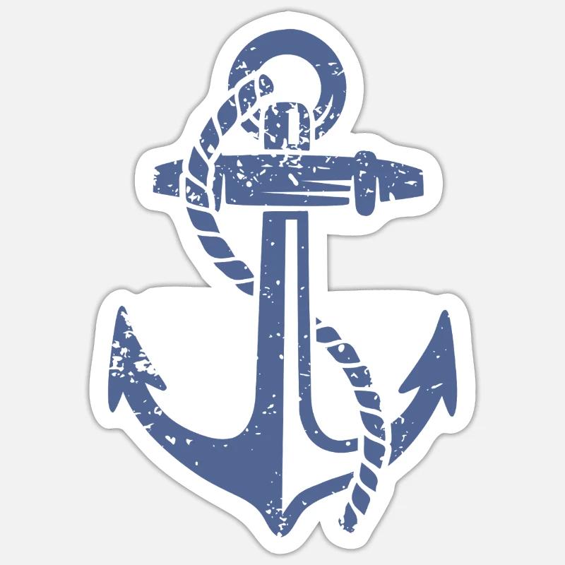 Anker Seemann Seefahrt Schifffahrt - Sticker Größe S (10 x 10 cm) - Mattweiß