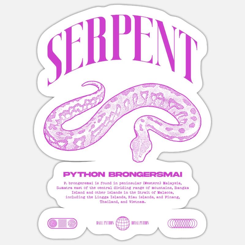 python de sang moderne reptile keeper streetwear Sticker taille S (10 x 10 cm)