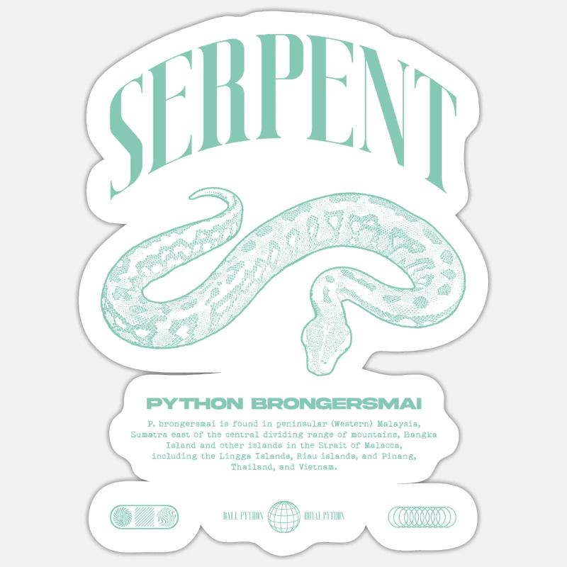 python de sang moderne reptile keeper streetwear Sticker taille S (10 x 10 cm)