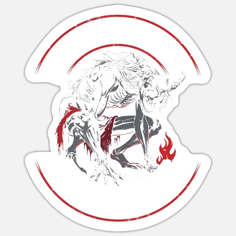 Wendigo Kryptide Cryptid - Sticker size S (10 x 10 cm) - white matte