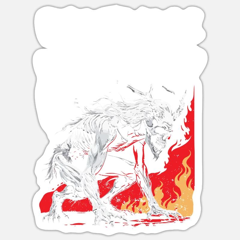 Wendigo Kryptide Cryptide - Sticker taille S (10 x 10 cm) - blanc mat