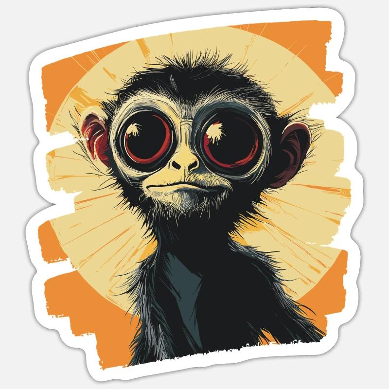 Monkey - Sticker size S (10 x 10 cm) - white matte