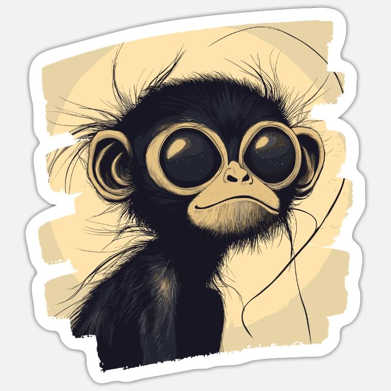 Spider Monkey Retro - Sticker size S (10 x 10 cm) - white matte