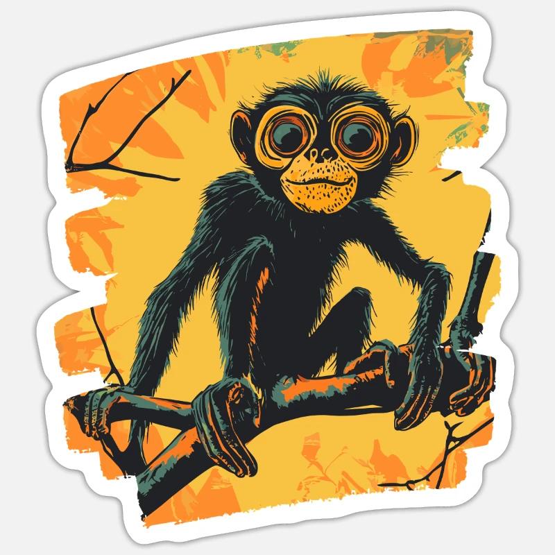 Monkey - Sticker size S (10 x 10 cm) - white matte