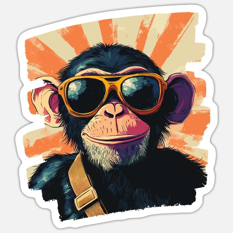 Monkey - Sticker size S (10 x 10 cm) - white matte