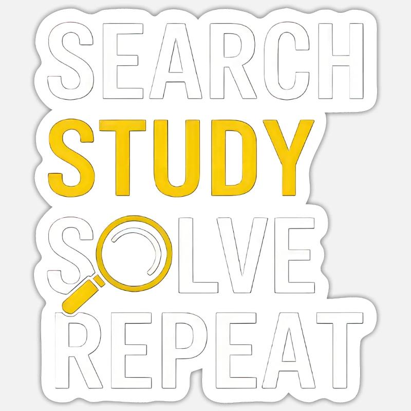 Search Study Solve Repeat Sticker size S (10 x 10 cm)