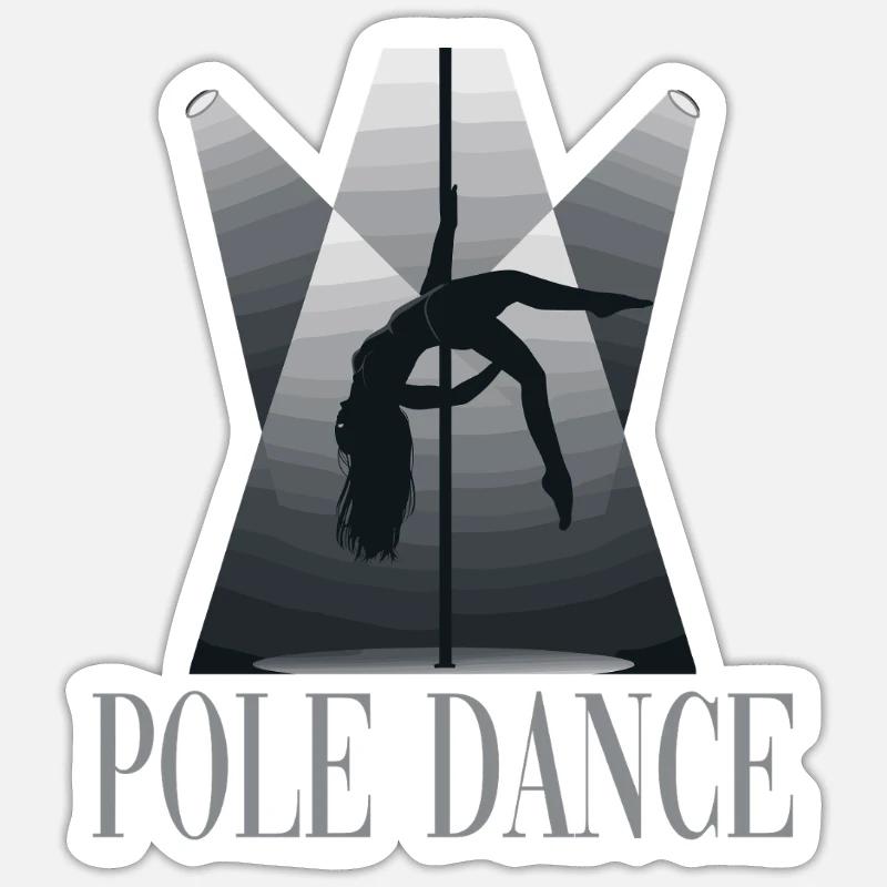 Pole Dance Pole Tänzerin Stangentanz - Sticker Größe S (10 x 10 cm) - Mattweiß