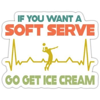 Wenn Sie ein Softeis wollen, holen Sie sich Eis - Sticker Größe S (10 x 10 cm) - Mattweiß - Vorne