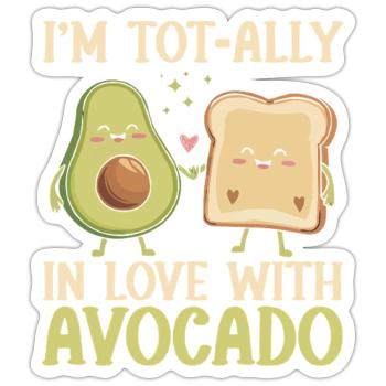 Avocado Toast Liebhaber Vegetarisches Essen Guacamole - Sticker Größe S (10 x 10 cm) - Mattweiß - Vorne