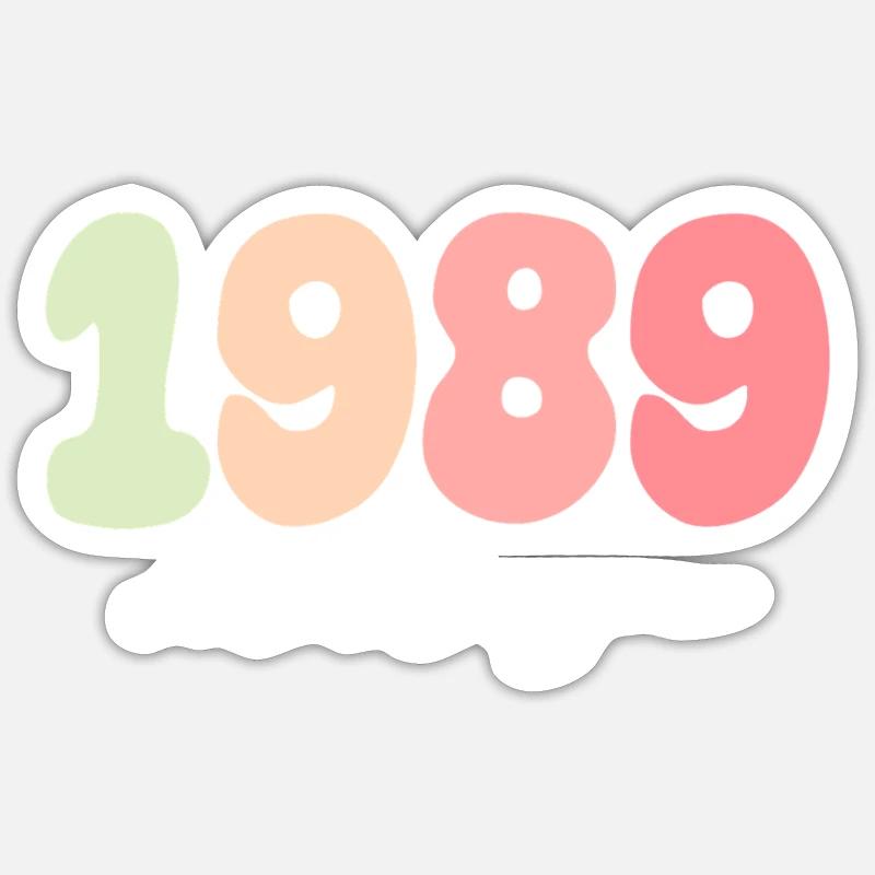 Year of birth 1989 - Sticker size S (10 x 10 cm) - white matte