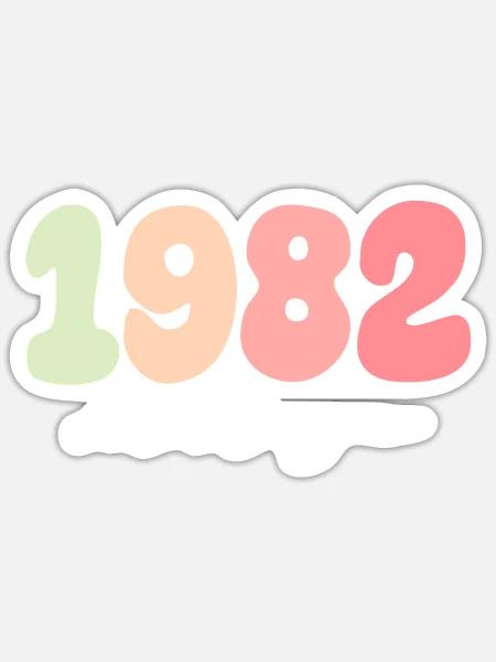 Birthday Year of birth 1982 - Sticker size S (10 x 10 cm) - white matte