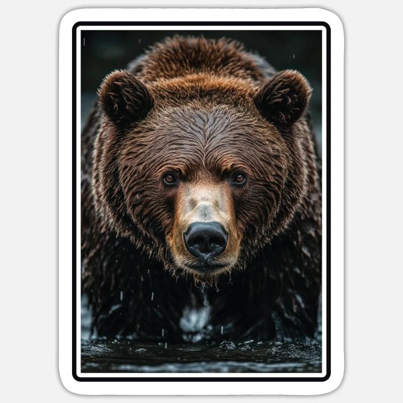 Kodiakbären Kodiakbär - Sticker Größe S (10 x 10 cm) - Mattweiß
