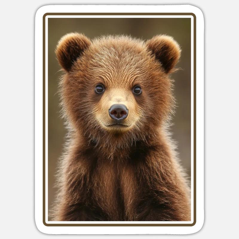 Ours Kodiak Ours Kodiak - Sticker taille S (10 x 10 cm) - blanc mat