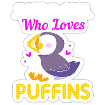 Papageientaucher Puffin - Sticker Größe S (10 x 10 cm) - Mattweiß - Vorne