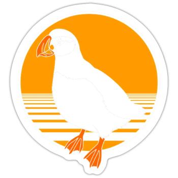 Papageientaucher Puffin - Sticker Größe S (10 x 10 cm) - Mattweiß - Vorne