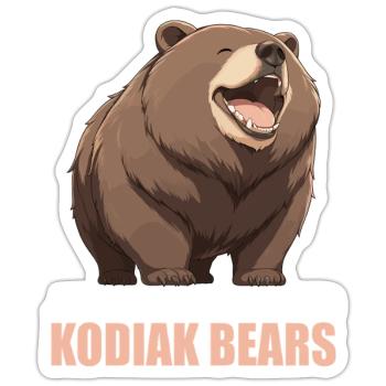 Ours Kodiak Ours Kodiak - Sticker taille S (10 x 10 cm) - blanc mat - Devant