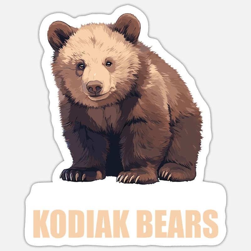 Kodiakbären Kodiakbär - Sticker Größe S (10 x 10 cm) - Mattweiß