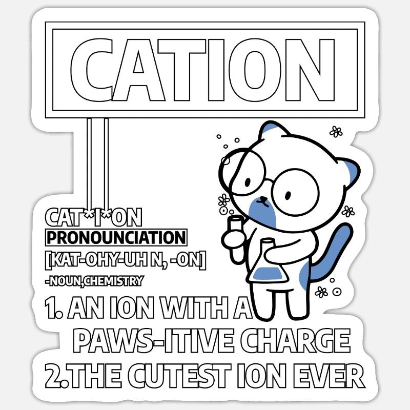 Cation - Sticker taille S (10 x 10 cm) - blanc mat