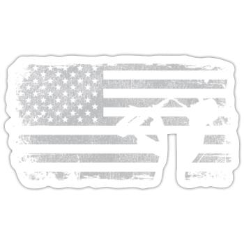 Saxophones American Flag - Sticker size S (10 x 10 cm) - white matte - Front