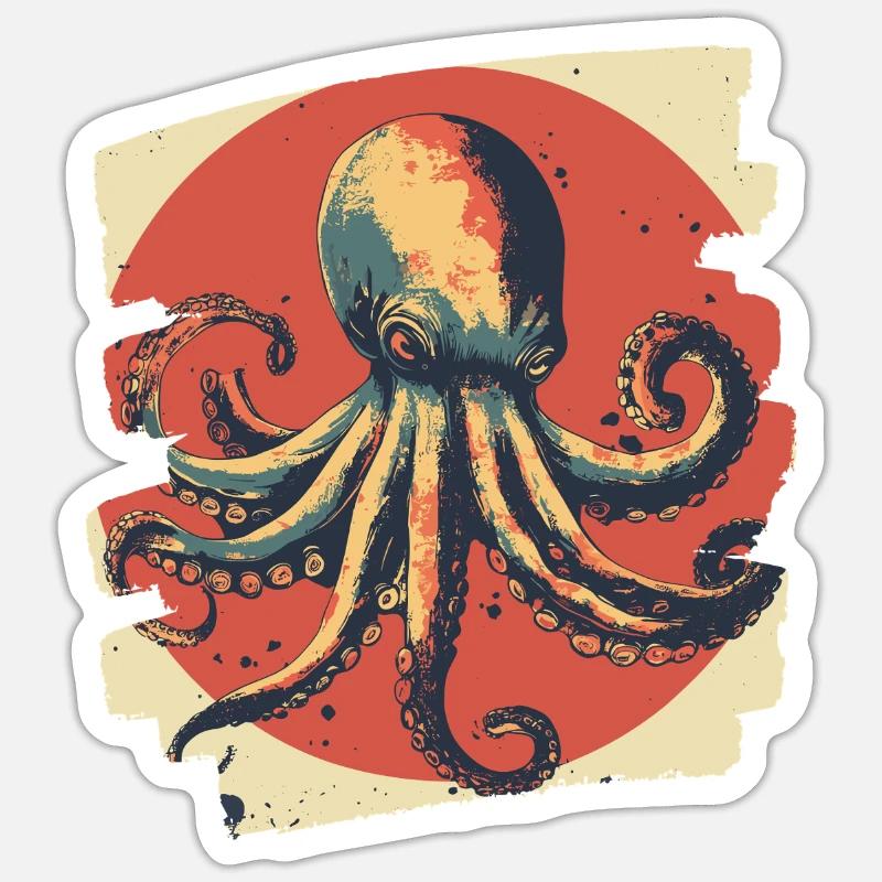 Octopus Octopus - Sticker size S (10 x 10 cm) - white matte