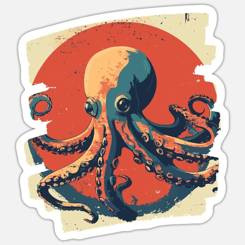 Octopus Octopus - Sticker size S (10 x 10 cm) - white matte