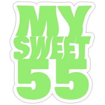 Sucré 55 - Sticker taille S (10 x 10 cm) - blanc mat - Devant