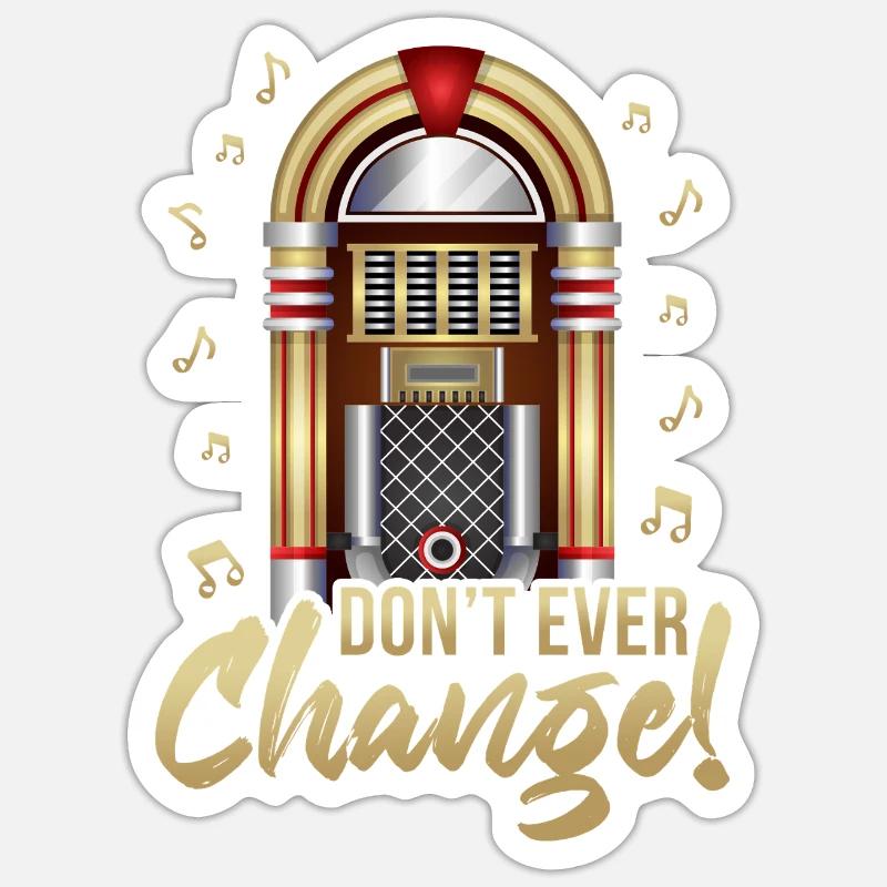 Ne changez jamais de juke-box de machine à musique rétro Sticker taille S (10 x 10 cm)