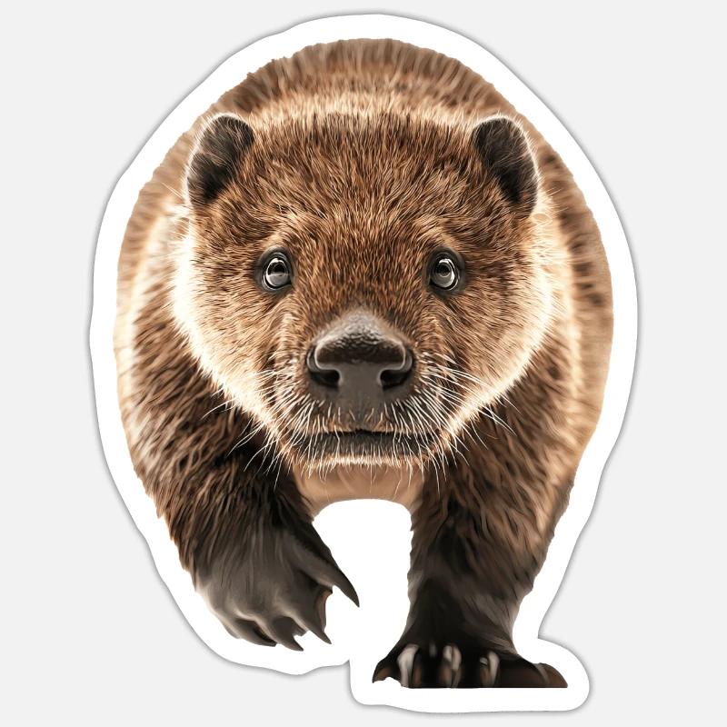 Biber - Sticker Größe S (10 x 10 cm) - Mattweiß