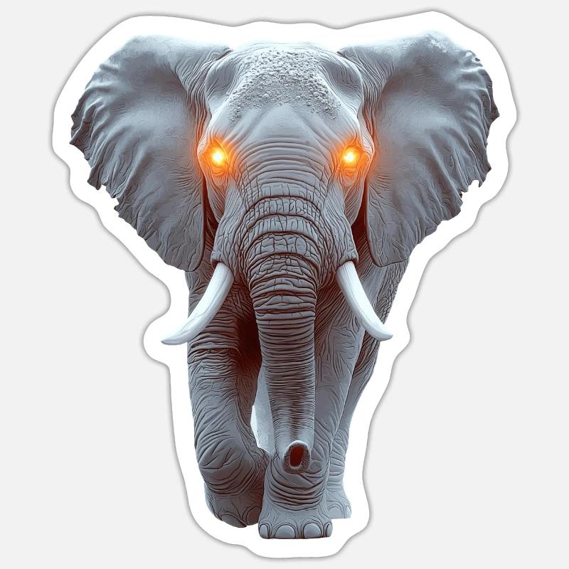 Elefant - Sticker Größe S (10 x 10 cm) - Mattweiß