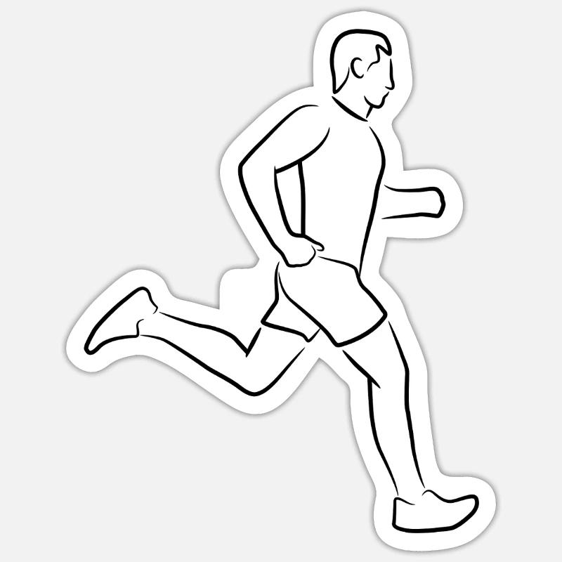 Runner Boy - Sticker size S (10 x 10 cm) - white matte