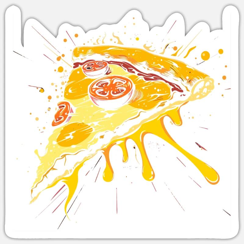 Pizza Slice Graphic - Sticker size S (10 x 10 cm) - white matte