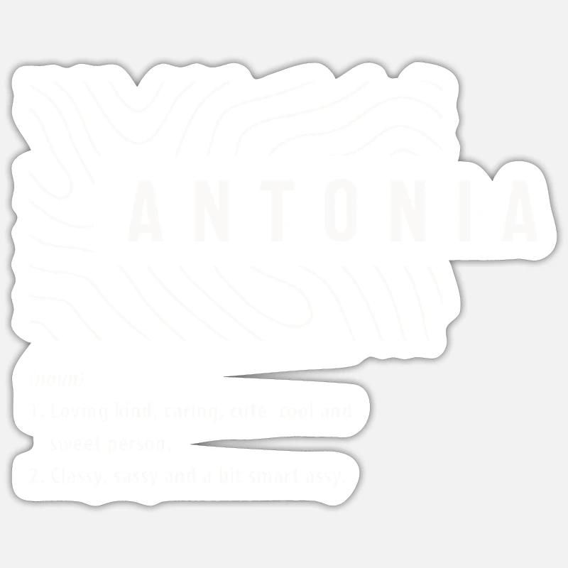 Antonia Définition - Nom Antonia - Sticker taille S (10 x 10 cm) - blanc mat
