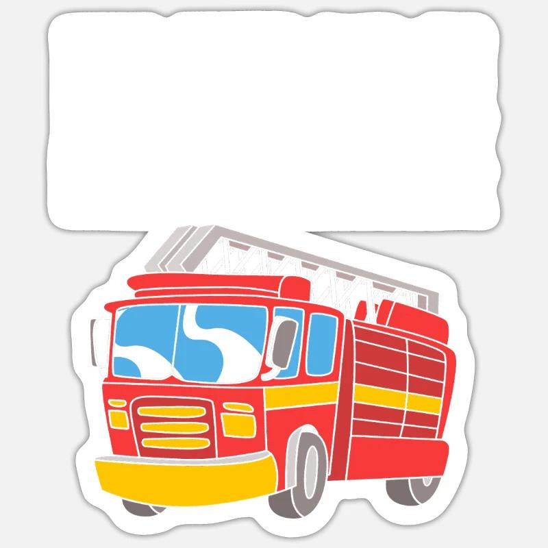 Pompier Pompier - Sticker taille S (10 x 10 cm) - blanc mat