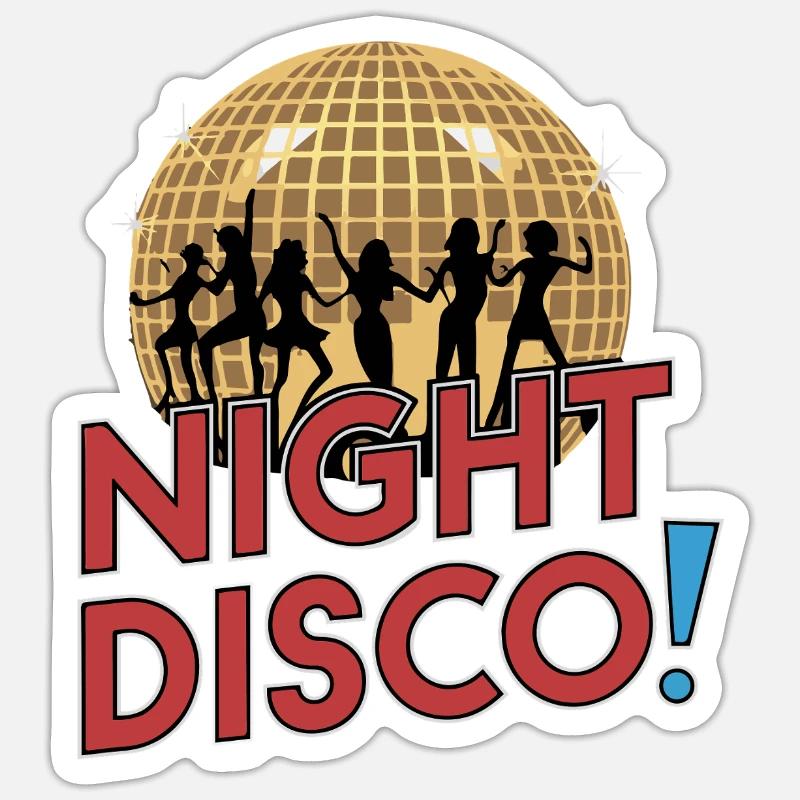 DISCOTHÈQUE NOCTURNE - Sticker taille S (10 x 10 cm) - blanc mat