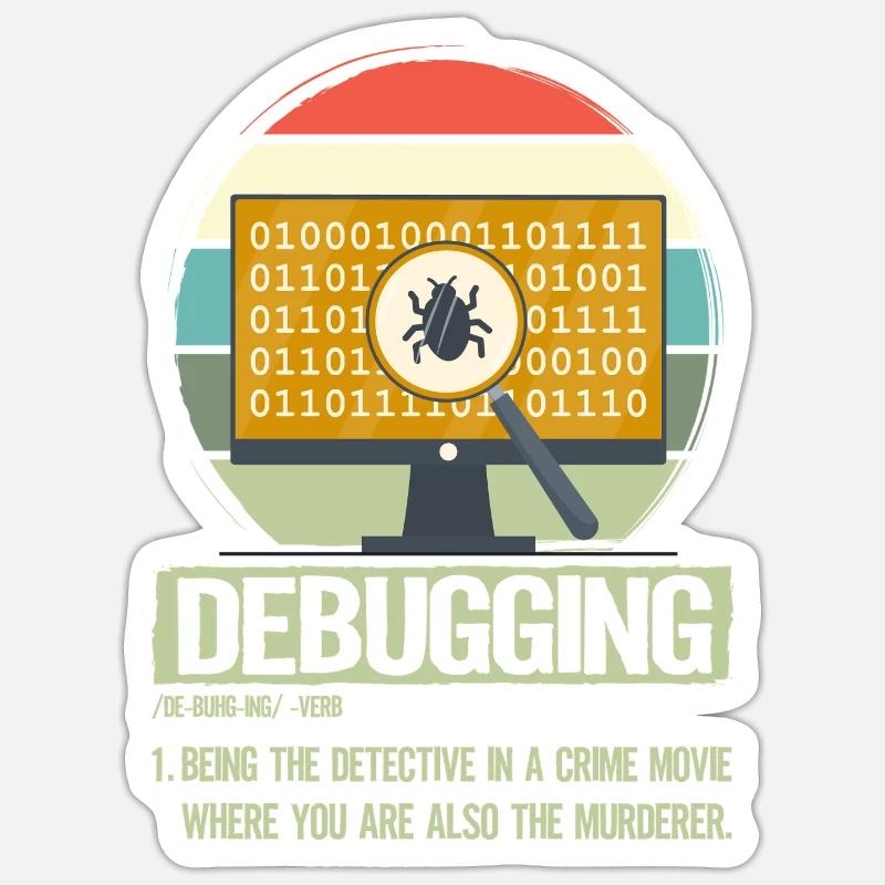 Débogage - Sticker taille S (10 x 10 cm) - blanc mat