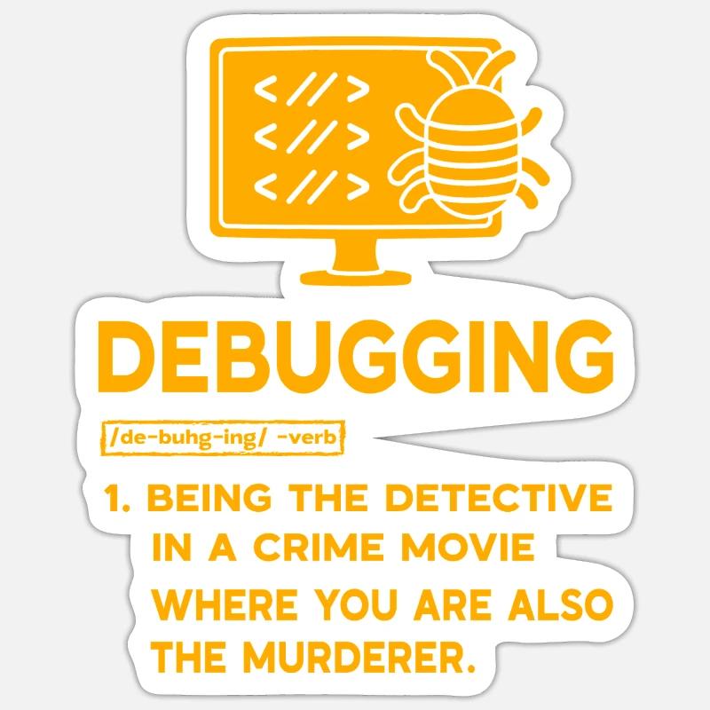 Debuggen - Sticker Größe S (10 x 10 cm) - Mattweiß