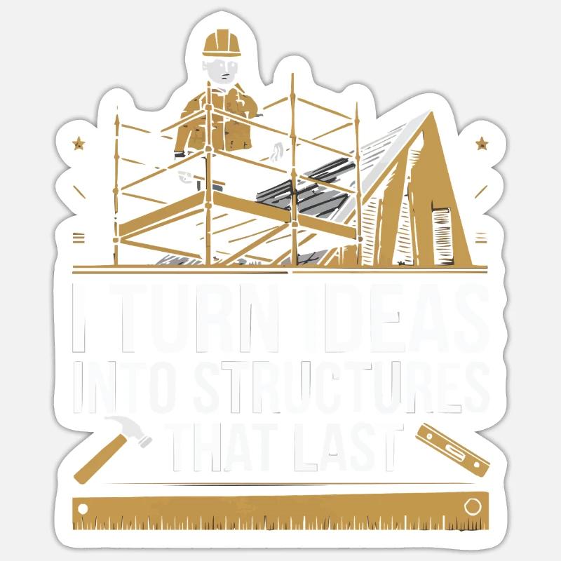 Tragwerksplaner Beruf Tragwerksplanung - Sticker Größe S (10 x 10 cm) - Mattweiß